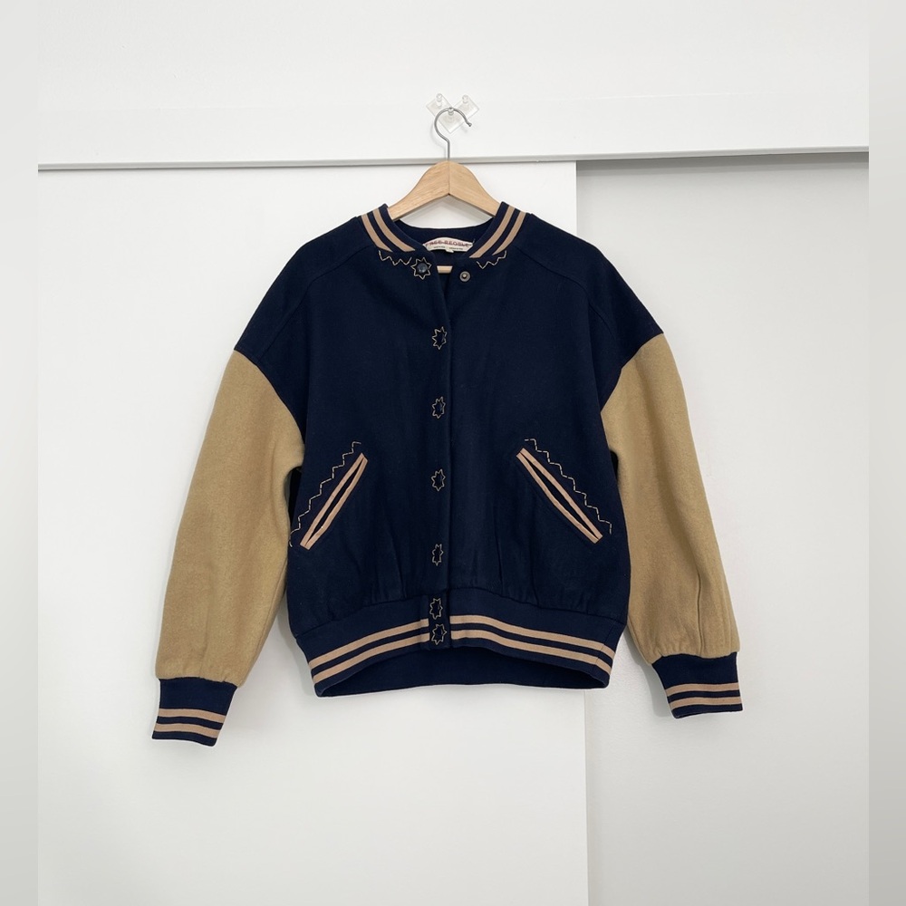 NWOT Free People Home Run Wool Blend Bomber Varsity Jacket Size Small